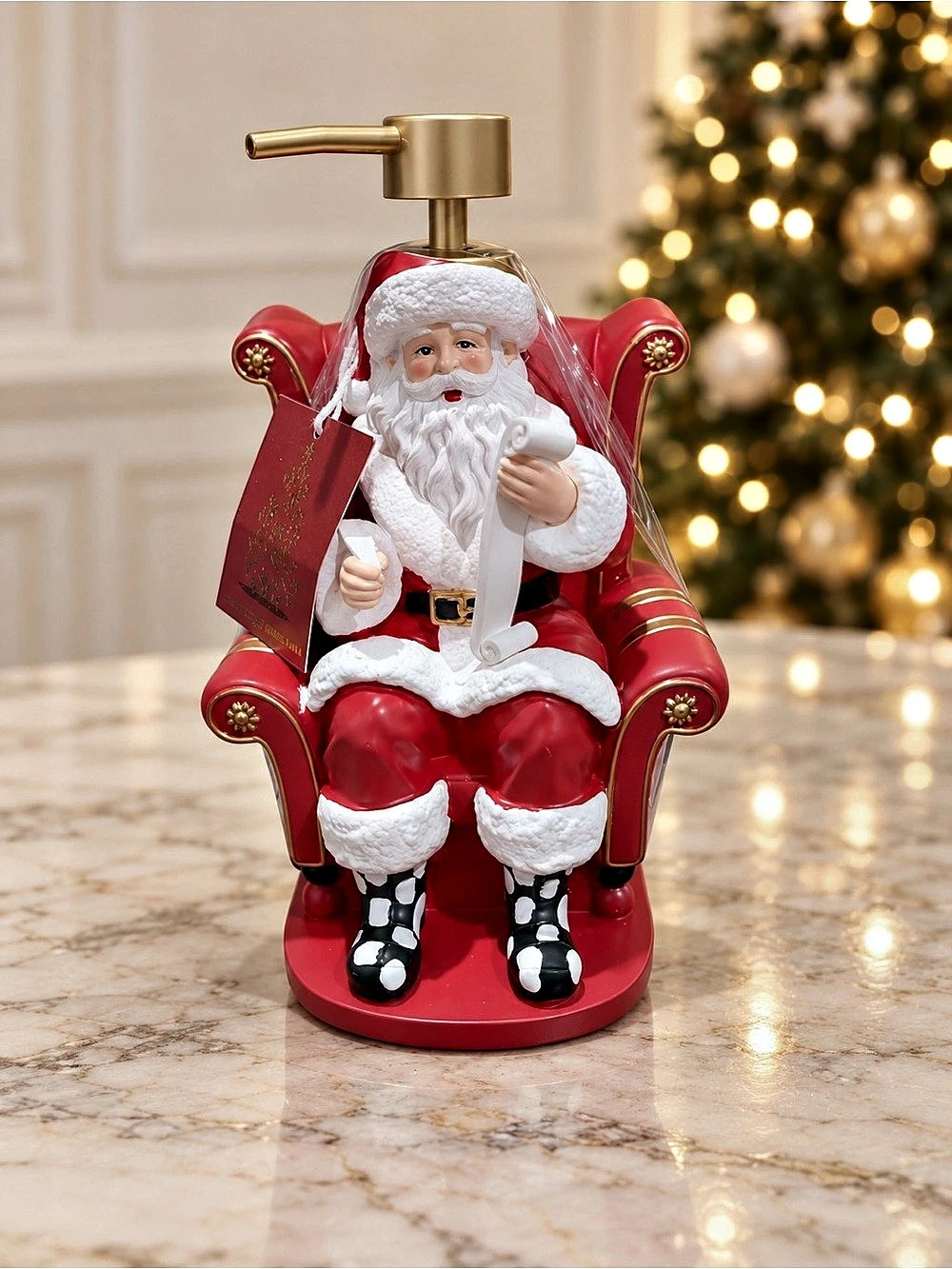 NEW Santa Claus Soap Dispenser Red & White